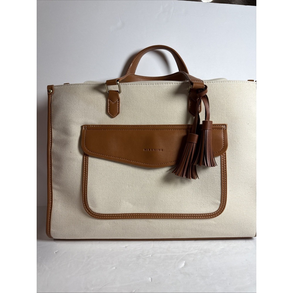 Missnine Canvas Laptop Briefcase Bag 15.6 Inch Slight Water Stain‎ Outside 16x12